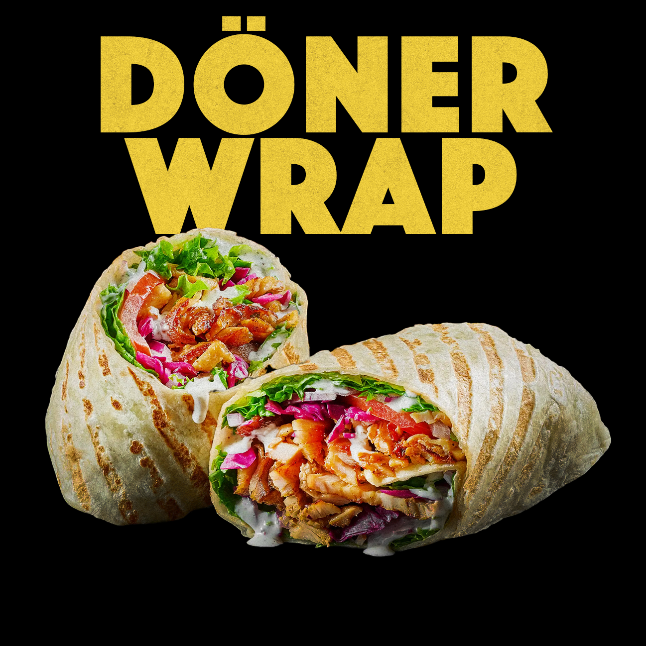 Premium Döner Wrap with fresh vegetables and grilled meat